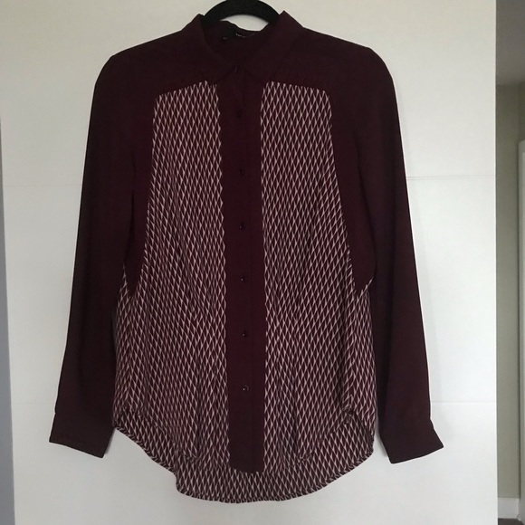 THE KOOPLES  women’s color of the season burgundy long sleeve button shirt - Picture 7 of 16